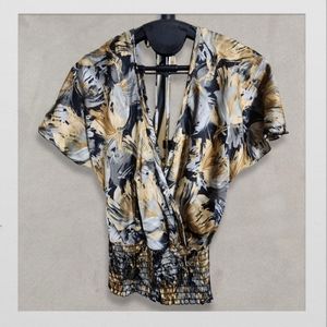 Floral Print Silky Top, Women's Small